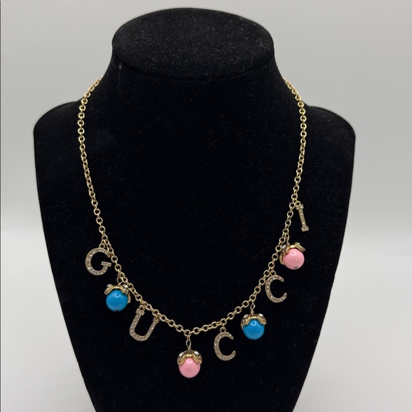 Gucci Logo Pearl Embellished Necklace - Picture 8 of 12